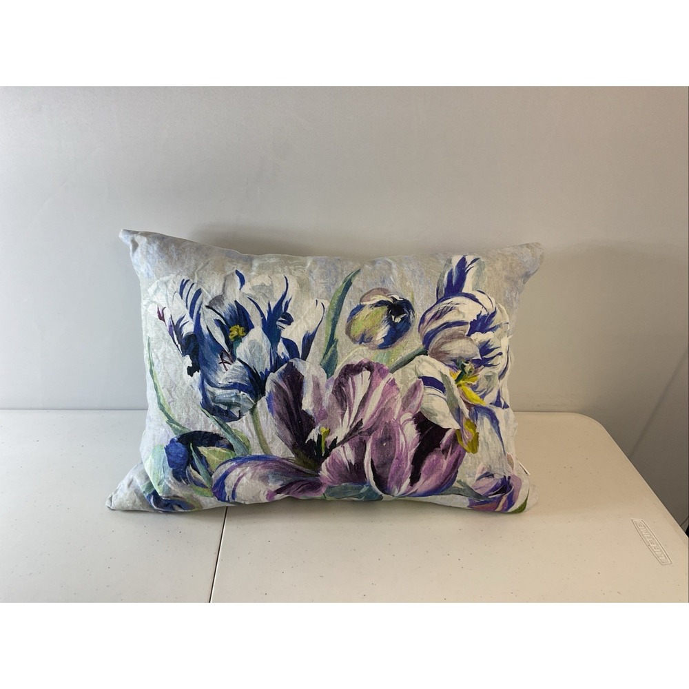 Designers Guild Linen Tulipa Stellata violet Cushion Cover floral down insert‎